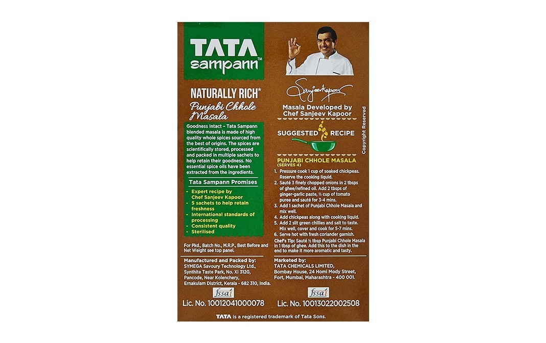 Tata Sampann Punjabi Chole Masala With Natural Oils   Pack  100 grams